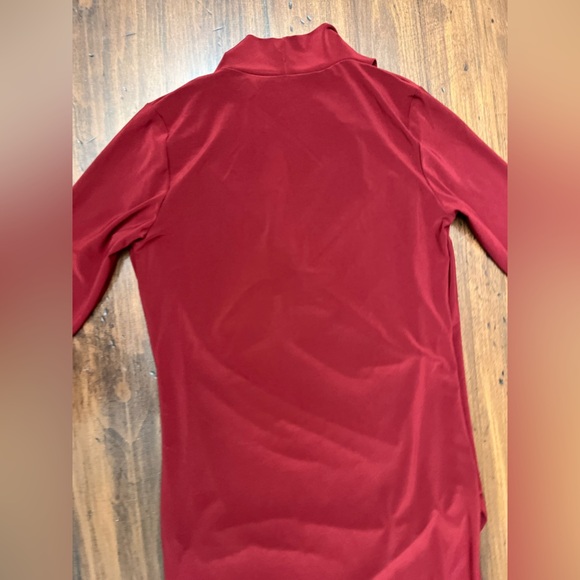 Clara Sunwoo Crossover Tulip Hem Dress Size 4-6 Merlot Wrap Bodycon USA Fall NWT - Picture 7 of 15